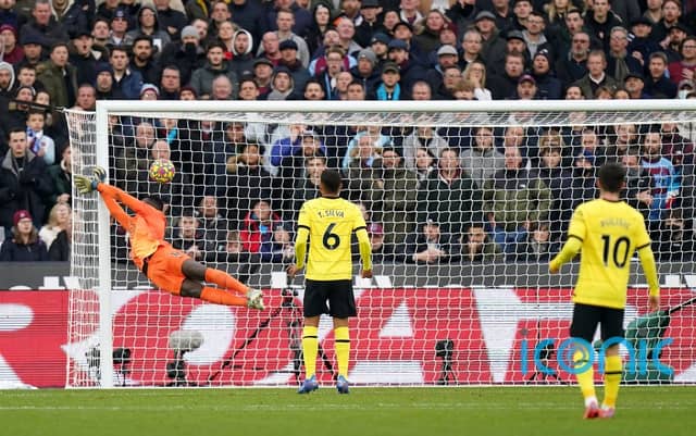 Chelsea goalkeeper Edouard Mendy is beaten as his side fall to a 3-2 defeat to West Ham
