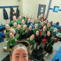 Colmcille ladies celebrate after their victory over  Ballyfin