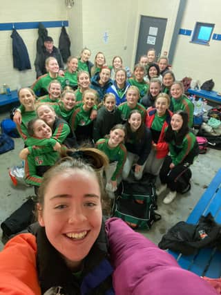 Colmcille ladies celebrate after their victory over Ballyfin