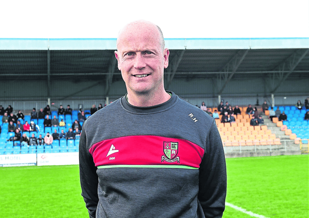 Ray Hussey, the manager of the Mostrim senior football squad Photo: Syl Healy