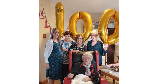 Drumlish lady Ethna Burbage pictured celebrating her 100th birthday