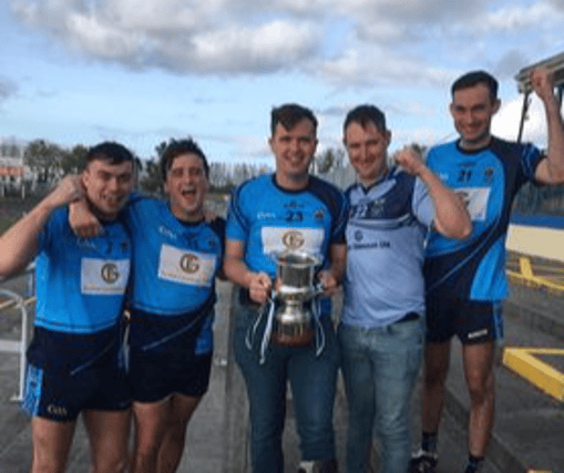 Dáire Regan, Cian Kavanagh (captain), Eoghan Kavanagh (former captain), Liam Kavanagh and Cóilín Regan Picture: Sive Kavanagh