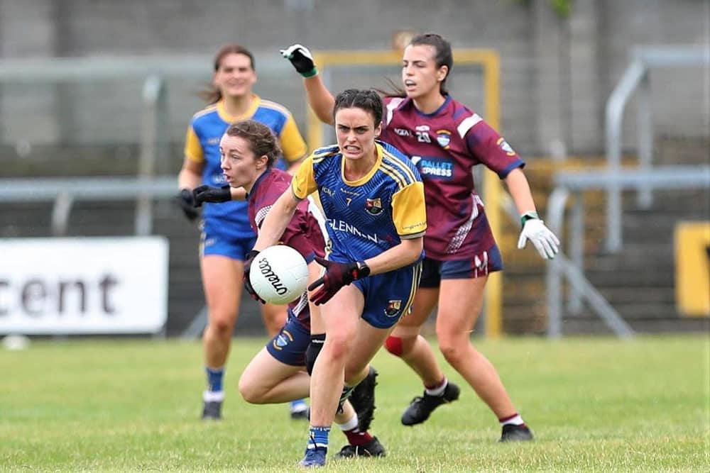 Clare Farrell in action with Longford ladies footballers Picture: Syl Healy