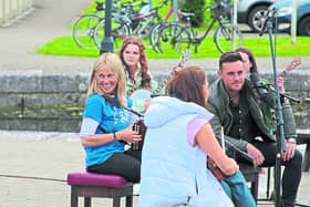 Sharon Shannon and Nathan Carter in Clondra earlier this summer