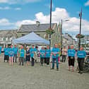 Longford / Westmeath Fianna Fáil TD Joe Flaherty pictured with volunteers and walkers from Mary's Meals last Wednesday in Market Square, Longford town Picture: Shelley Corcoran