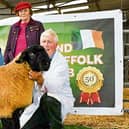 Judge Joe Healy and President Mary Grealy congratulating Pat Lynch