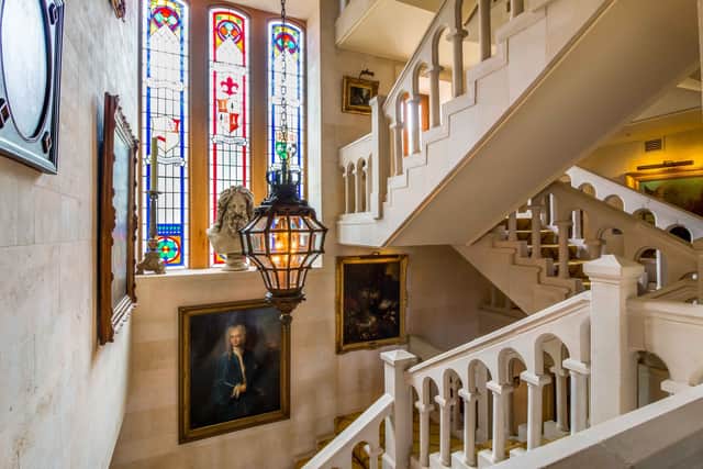 The extensive use of material in silk padded walls, bed canopies and sumptuous drapes and curtains certainly portray the historic theme to the building, together with extensive use of cut stone fireplaces and oak and cherrywood panelling and carpentry throughout. 