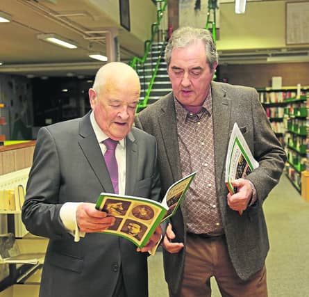 Editor James MacNerney and Eamonn Brennan at the launch of Teathbha 2019