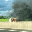 A van on fire on the M9 near Kilcullen on Friday last