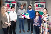 Dr SarahJane Cullen (WIT), Sean Cullen (Sanofi), Arthur Dunne (IRC awardee, WIT), Ashutosh Sharma (IRC awardee, WIT), Dr Helen Hughes (WIT) and Jo Holohan (research support unit)