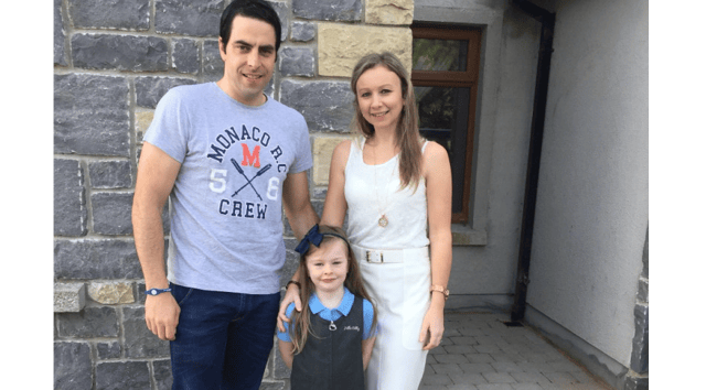 Laura Noonan and her husband Archie O'Connor with their daughter, Freya Lilly