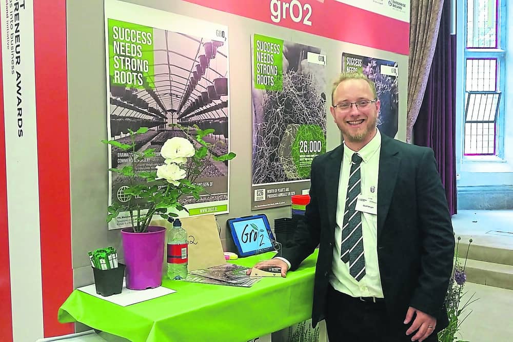 Geoff Wright from Clonbalt Woods, Longford who recently won the Student Entrepreneur Award for ‘grO2’.
