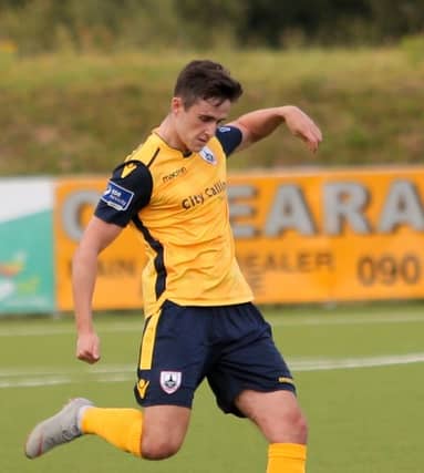 Pictured is Sam Verdon, who missed a penalty to win the match for Longford Town in the closing stages of normal time in the FAI Cup second round clash against Bohemians.