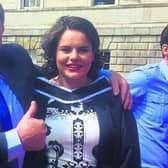 A very proud John McGee pictured with his late daughter Gemma following her graduation  at Trinity College Dublin