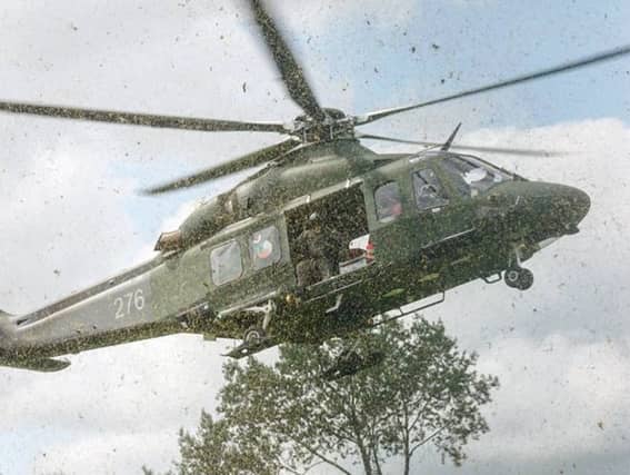 Air corps landing at St Mel's College last week to find the gates locked. Pictures kindly supplied by Donnacha Mc Gregor Tompkins