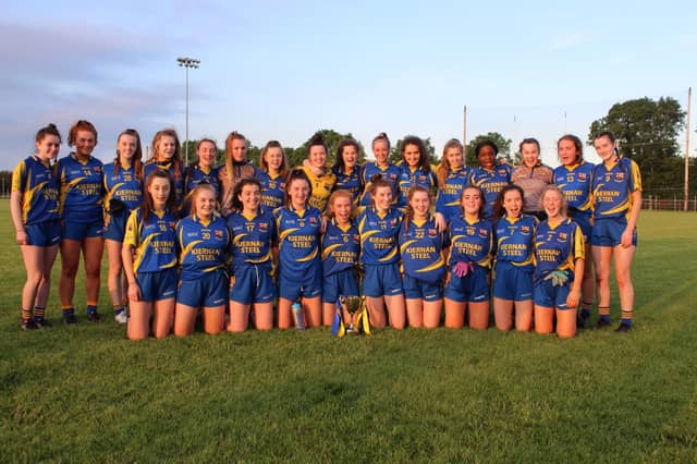 The victorious Longford squad pictured with the cup. Picture: Twitter @LeinsterLGFA