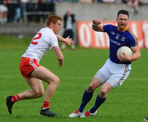 Longford's Mickey Quinn, in action against Tyrone last Saturday, this week called for the introduction of a Tier 2 All-Ireland senior football championship Picture: Declan Gilmore