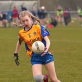 Ella O'Reilly pictured in action for the Longford Ladies football U-14 team. Photo: Syl Healy