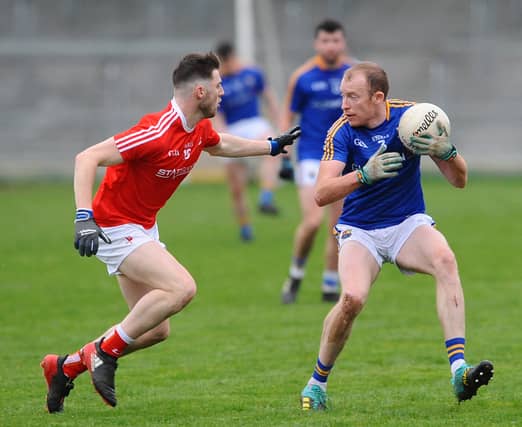 Barry O'Farrell pictured in action for Longford against Louth in the O'Byrne Cup game at Glennon Brothers Pearse Park on Saturday. Photo: Declan Gilmore