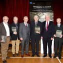 Jack Harte, Antony Farrell Publisher, John Loughlin, J.J Fallon, Brendan Delany Archive and Heritage Manager at the ESB, Brendan Whitney with Patsy Fallon. Photo: Michelle Ghee.