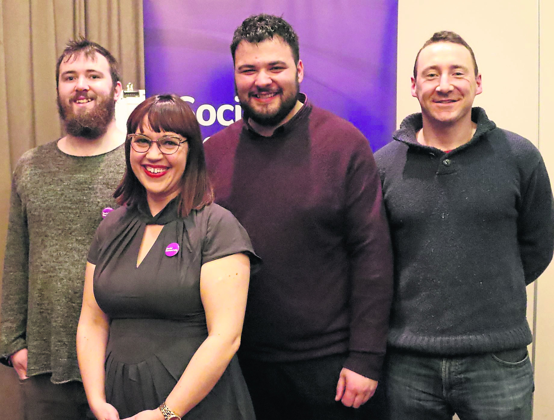 Longford/Westmeath Social Democrats general election candidate Fiona Lynam pictured with Anthony Keane (Chairperson of the Social Democrats Longford Westmeath Branch),  Karl Picard (Social Democrats,