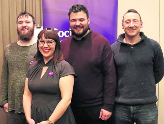 Longford/Westmeath Social Democrats general election candidate Fiona Lynam pictured with Anthony Keane (Chairperson of the Social Democrats Longford Westmeath Branch), Karl Picard (Social Democrats,