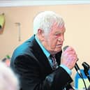 Big Tom singing at the funeral of the late Noel Cassidy in Ballinamuck in may 2017.