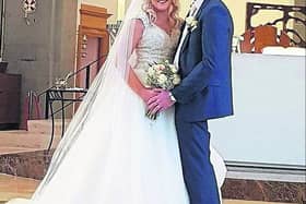 Jenna and Stephen made it to St Mel's Cathedral for their wedding despite the adverse weather conditions.