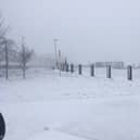 The Mall in Longford town is covered in snow this afternoon