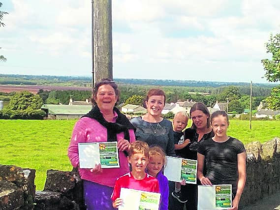 Caroline Pilkington, secretary NWTAG; Jen Gallagher, chairperson NWTAG; Niamh Brady with her sons Caodan, Cerys and Rhys and daughter Leah.