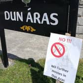 Residents are protesting the proposed development of another 39 houses in Dún Áras
