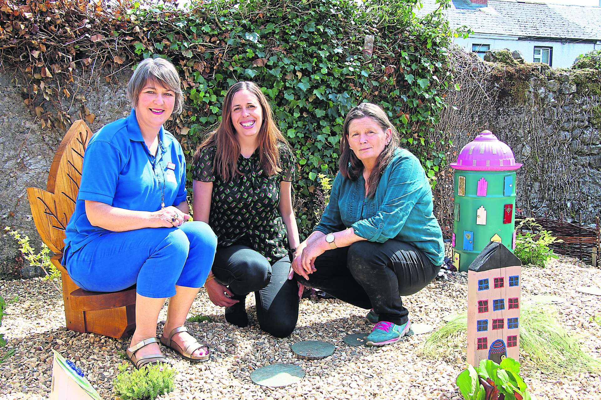 Grainne Brady,  Jasmine Elkhershi and Mary Frances Dwyer, pictured at the donation of the garden entitled, 'The Magic of Kindness', to St Therese’s children’s ward, Ballinasloe