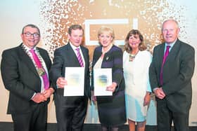 Cathaoirleach Cllr Mick Cahill, Taoiseach Enda Kenny, Arts Minister Heather Humphreys, Longford County Librarian Mary Carleton Reynolds and Longford County Council Chief Executive Paddy Mahon