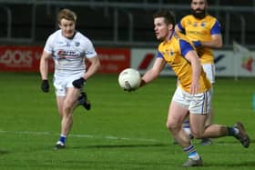 James McGivney pictured in action for Longford against Laois in the National Football League Division 3 game at O'Moore Park on Saturday evening last.  Photo: Syl Healy