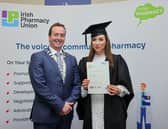 Pictured is IPU President Tom Murray with Orlagh Mealy, Loughreys Pharmacy