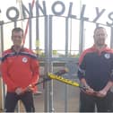 Pat Reilly (left) and Derick Reynolds (right), joint Chairpersons of the Seán Connolly’s Rounders Club, which is hosting a bank holiday online bingo bonanza on Sunday, May 2