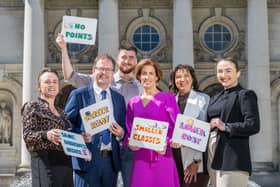 Student Jennifer O’Connor; Minister James Lawless; student Niall Hickey; Minister Hildegarde Naughton; Tanya Jones – Head of the National Tertiary Office (NTO) and student Nicole Farrelly