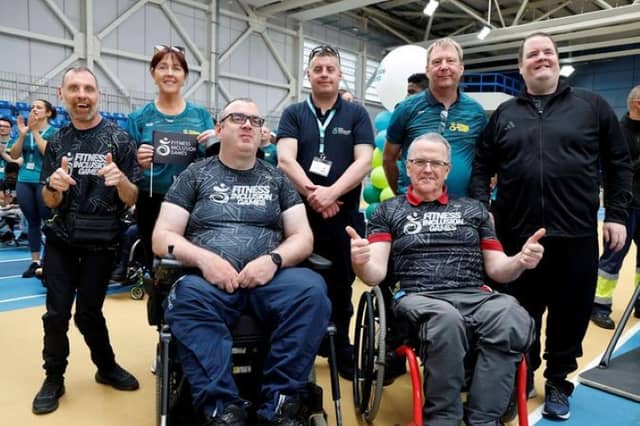 Competitors, members and staff from Kenagh IWA pictured at the Sports Ireland Campus, Dublin for the Fitness Inclusion Games