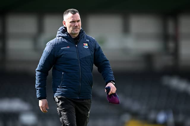 Longford senior hurling manager Diarmuid Cahill pictured before the National League Division 4 final against Sligo at Markievicz Park on March 28 Photo: Seb Daly/Sportsfile