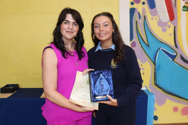 Kayla Masterson pictured with class tutor Ms Comaskey