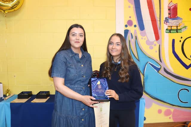 Shauna McCormack pictured with class tutor Ms Igoe