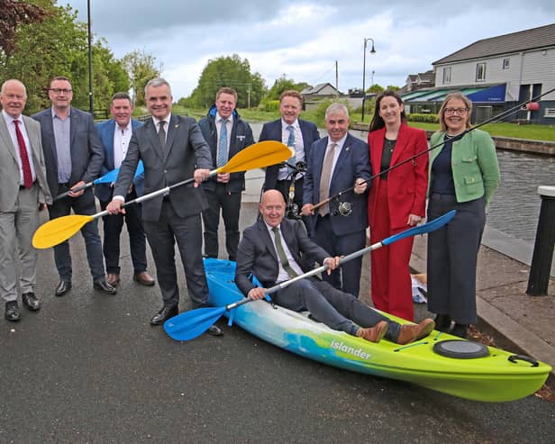 Mark Noble, Outdoor Recreation Officer, Chief Executive of LCC Paddy Mahon, Cllr Sean Mimnagh, Cllr Martin Monaghan, Cllr David Cassidy, Cathaoirleach Cllr Garry Murtagh, Minister of State Kevin 'Boxer' Moran, Longford Sports Partnership Coordinator Sarah Mulligan, Chair of the Longford County Outdoor Recreation Committee and Director of Services with Longford County Council Samantha Healy and Cllr Paul Ross pictured with The Minister for Rural and Community Development and the Gaeltacht, Dara Calleary TD at the launch of the Longford County Outdoor Recreation Plan 2025â2030 in the The Yard Hub, Abbeyshrule Harbour last week 