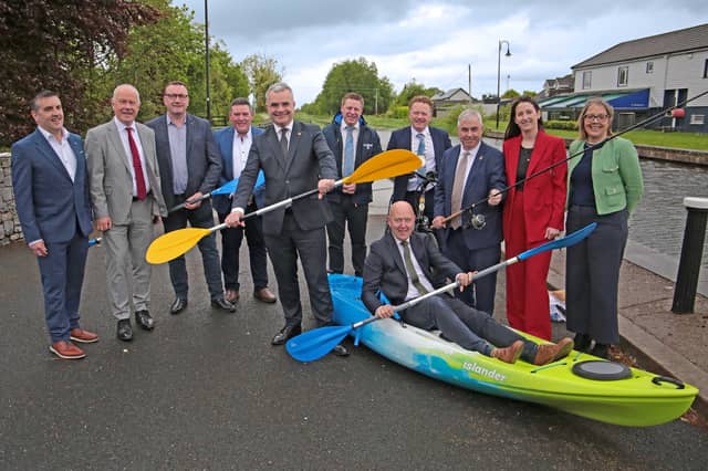 Mark Noble, Outdoor Recreation Officer, Chief Executive of LCC Paddy Mahon, Cllr Sean Mimnagh, Cllr Martin Monaghan, Cllr David Cassidy, Cathaoirleach Cllr Garry Murtagh, Minister of State Kevin 'Boxer' Moran, Longford Sports Partnership Coordinator Sarah Mulligan, Chair of the Longford County Outdoor Recreation Committee and Director of Services with Longford County Council Samantha Healy and Cllr Paul Ross pictured with The Minister for Rural and Community Development and the Gaeltacht, Dara Calleary TD at the launch of the Longford County Outdoor Recreation Plan 2025â2030 in the The Yard Hub, Abbeyshrule Harbour last week