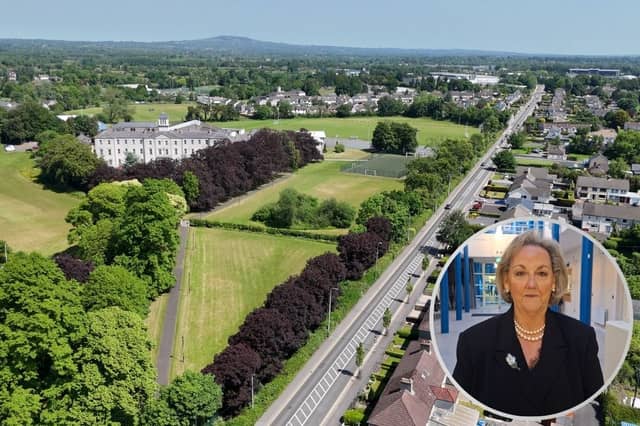 Main pic: Longford town. Inset: Cllr Peggy Nolan who created the exciting new social media campaign #LoveLifeLoveLongford