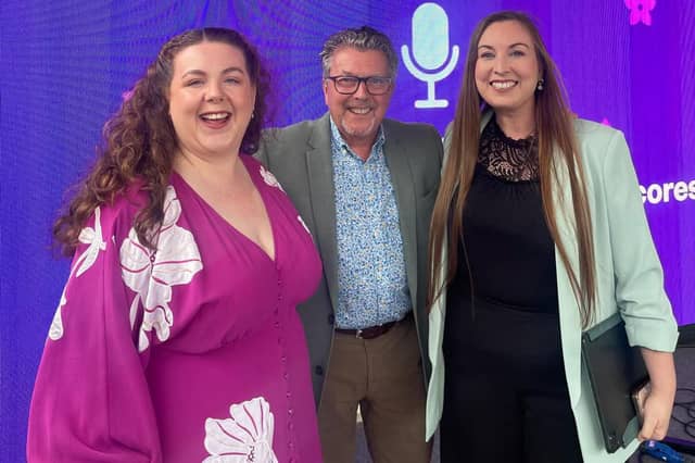 Soprano Maria Matthews, Lyric FM presenter George Hamilton and pianist Rebecca Warren