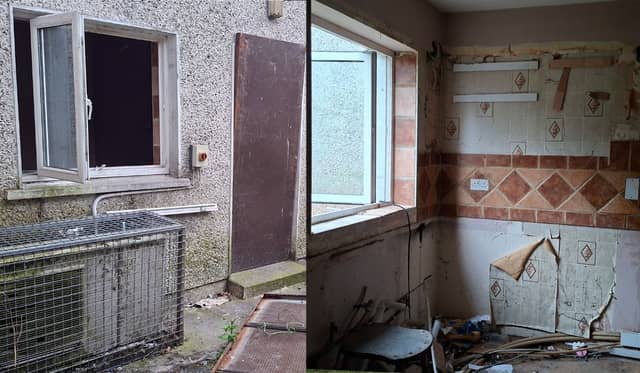 Thugs removed the steel barricades from the back kitchen window, both inside and out, to regain access to the house