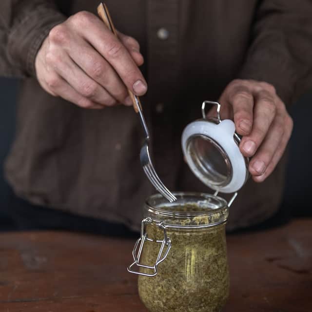 Pesto making