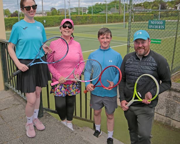 Longford Tennis Club committee members Claire Mulcahy, Moira Mahon, Ciaran Crowe and  Tim Clarke