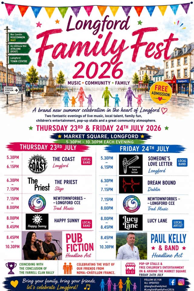 Longford Family Fest lineup