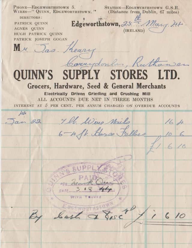An invoice from 1944
